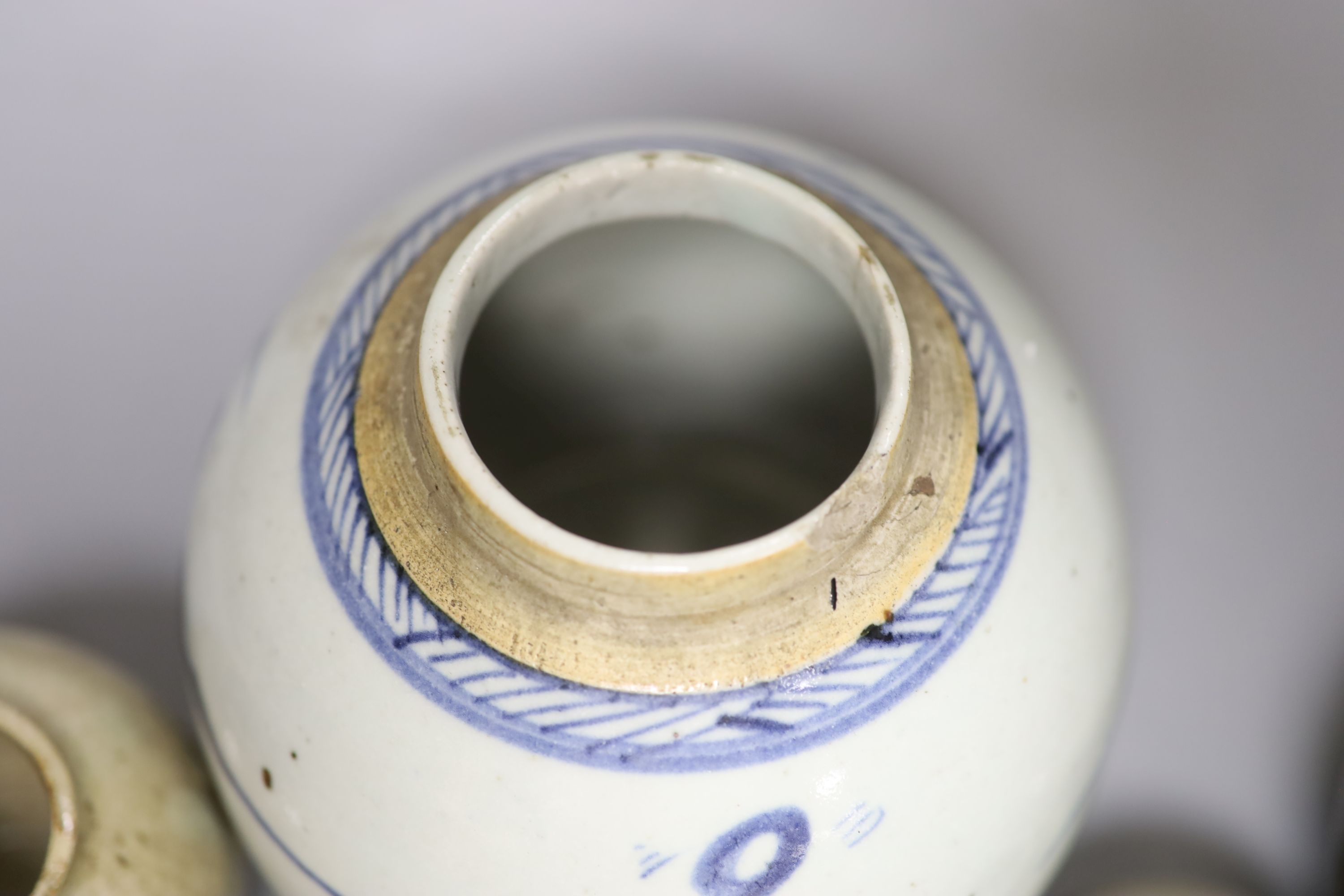 Four various Chinese porcelain jars, tallest 16cm